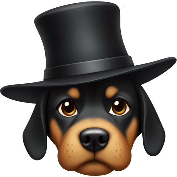 dog with a black hat emoji