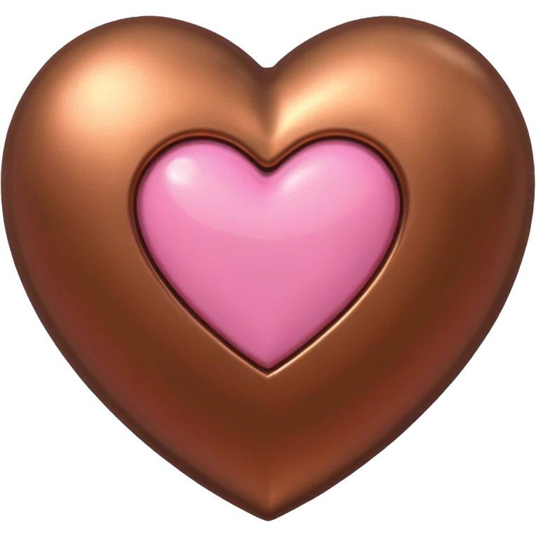 bronze heart with one pink mini heart inside of it  emoji