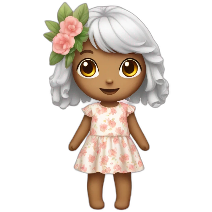A bunny with a cute flowerdress emoji