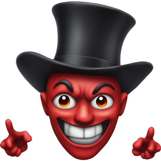 devil standing statue with top hat and sidelocks emoji