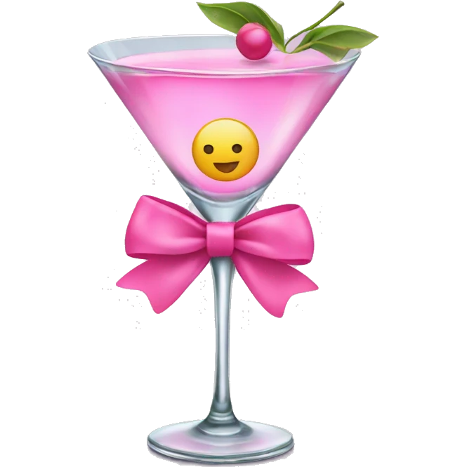 Martini glass with pink bow  emoji