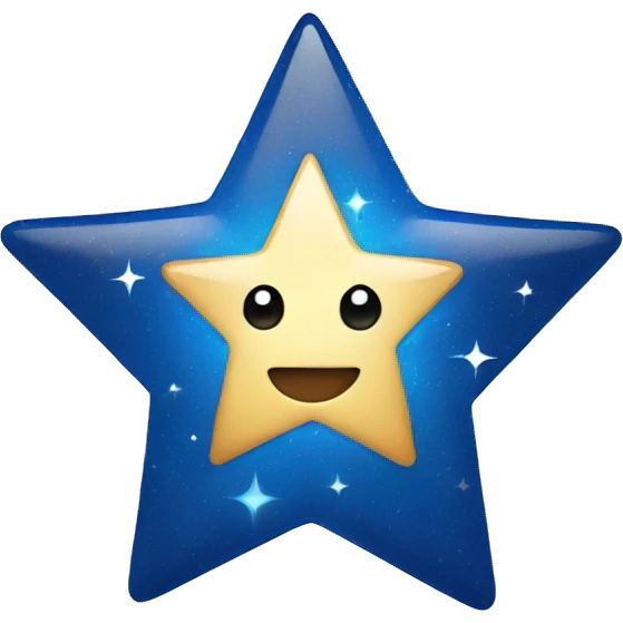 Star face with blue stars  emoji