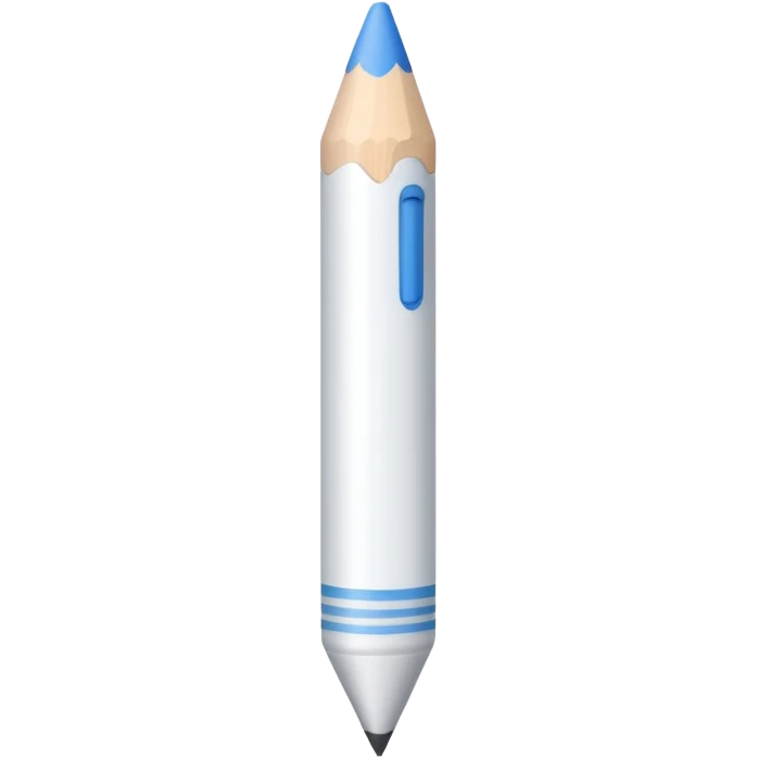 white colored crayon with a sharp white tip emoji
