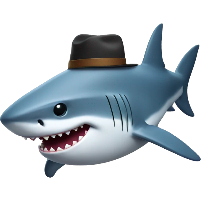 shark with hat emoji