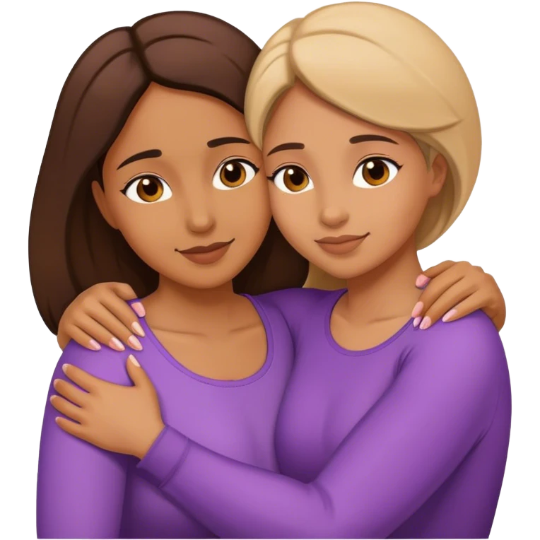 Mom and daughter hugging  emoji