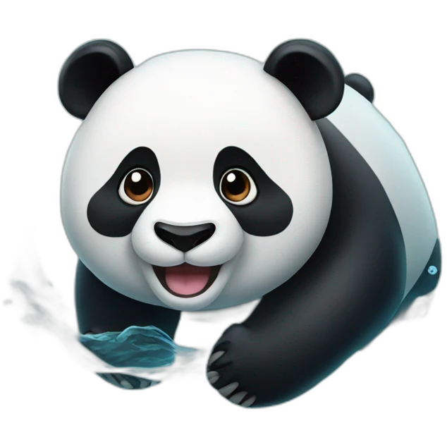 a panda bear swimming emoji