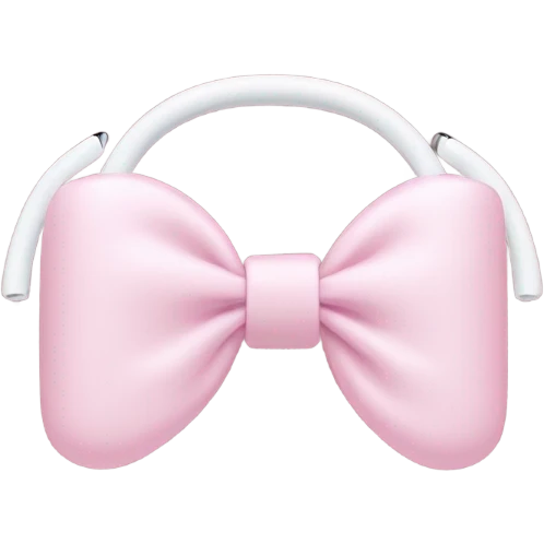 AirPods Pro, Two light pink bows were tied on either side of the headset emoji