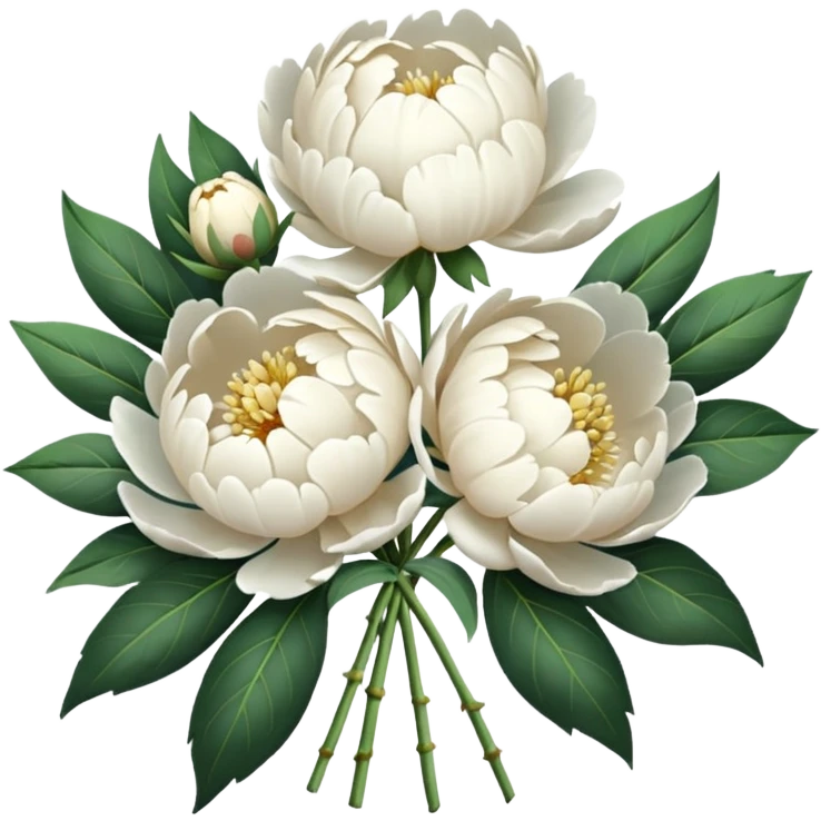 White peony bouquet  emoji
