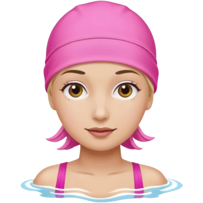 woman pink swim cap emoji