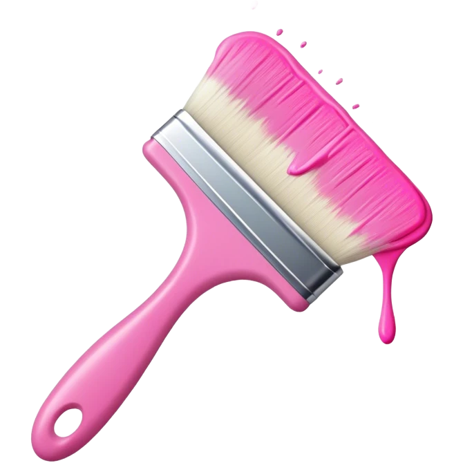 White brush, pink paint emoji