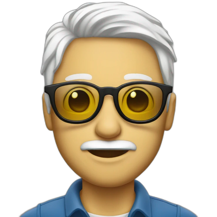 cara de hombre blanco y gafas sorprendido emoji