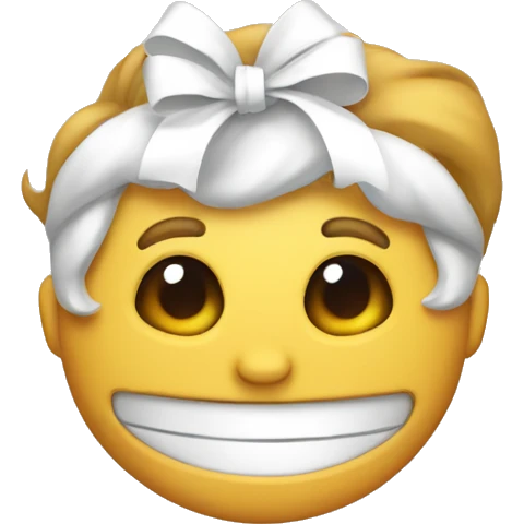 smiling with a bow emoji