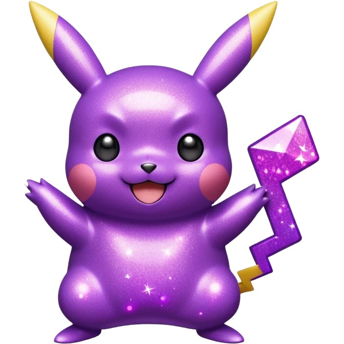 glitter purple pikachu emoji