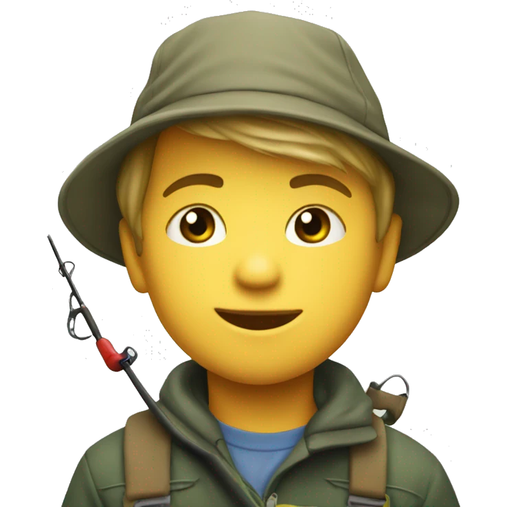 My son Easton fishing emoji