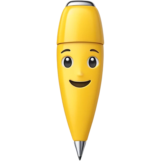 Pen with smiling face emoji