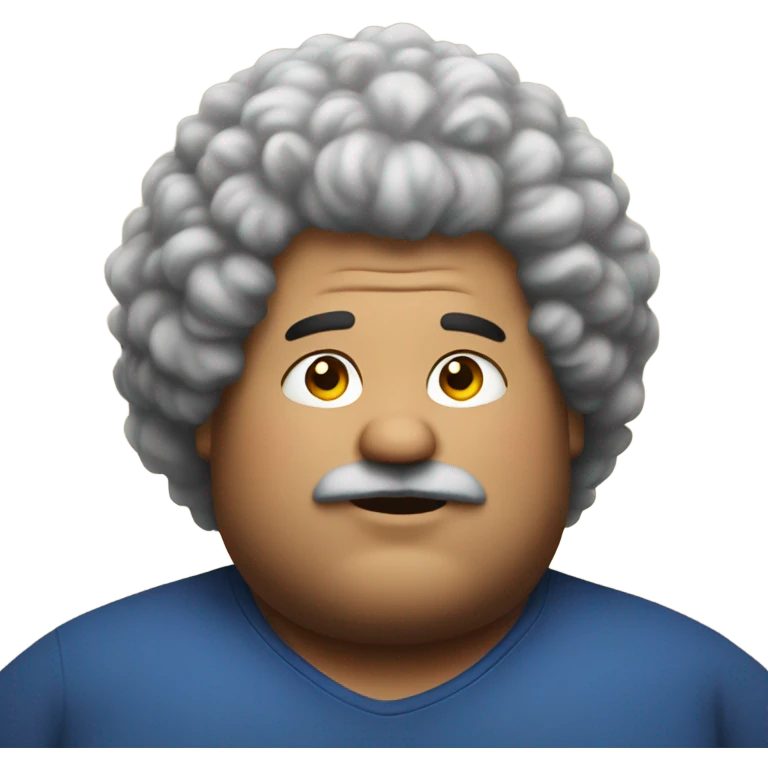 Fat man with fluffy hair emoji