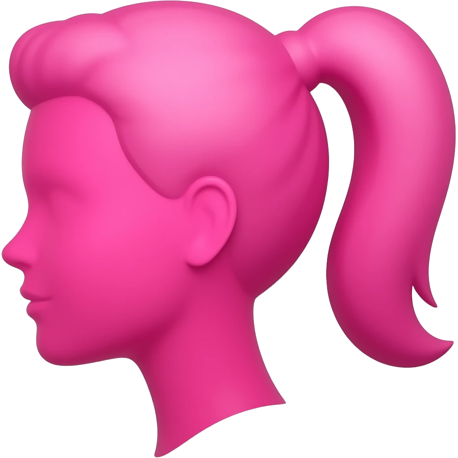 Barbie pink silhouette head emoji