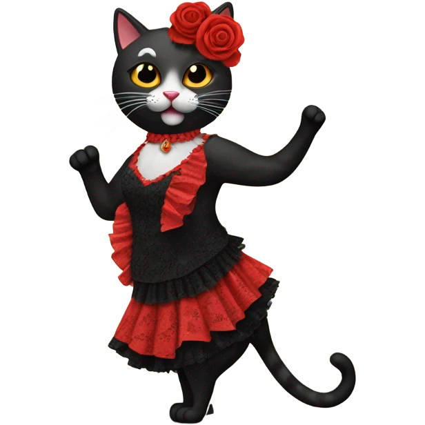 Cat in flamenco dress emoji