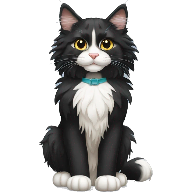 Tuxedo Maine coon greeting you emoji