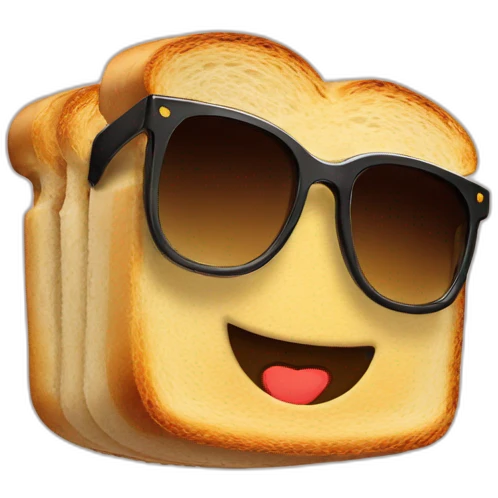 Toast with sunglasses emoji
