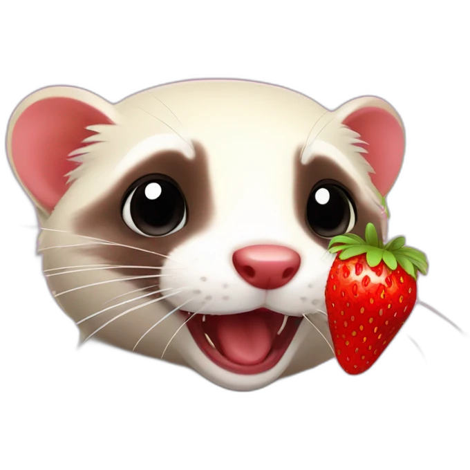 ferret eating strawberry emoji