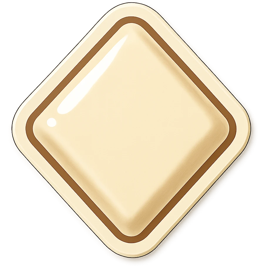 diamond shape carved from ivory. square tilted 45 degrees. full front view emoji