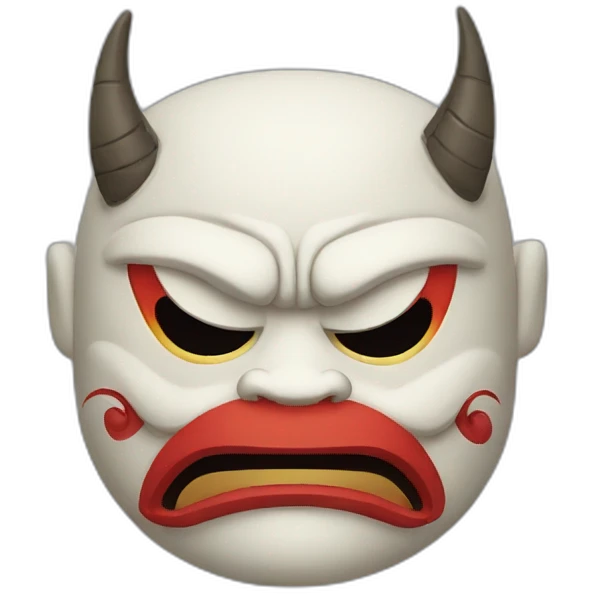 noh style mask with sadness dragon face emoji