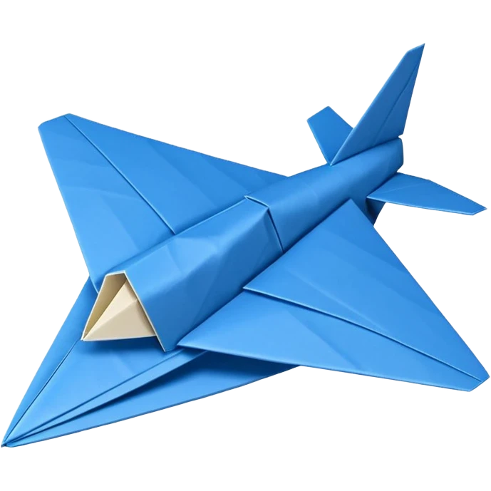3D render of Paper Airplane made entirely of folded origami paper, sharp creases, cardboard texture, matte finish, visible paper grain, craft aesthetic,  apple emoji style, isolated on white background --v 6.0 emoji