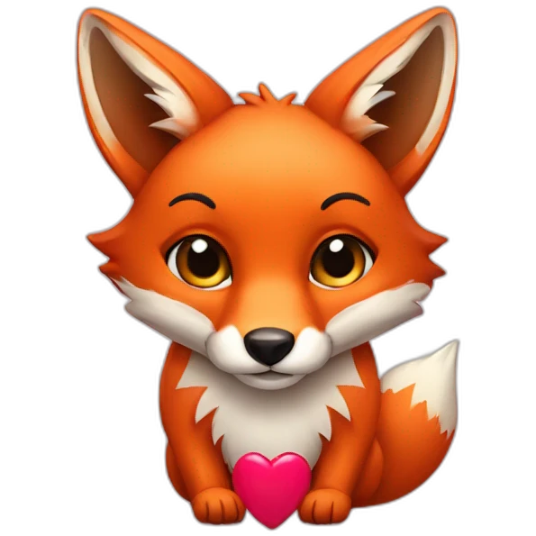 Fox with heart emoji