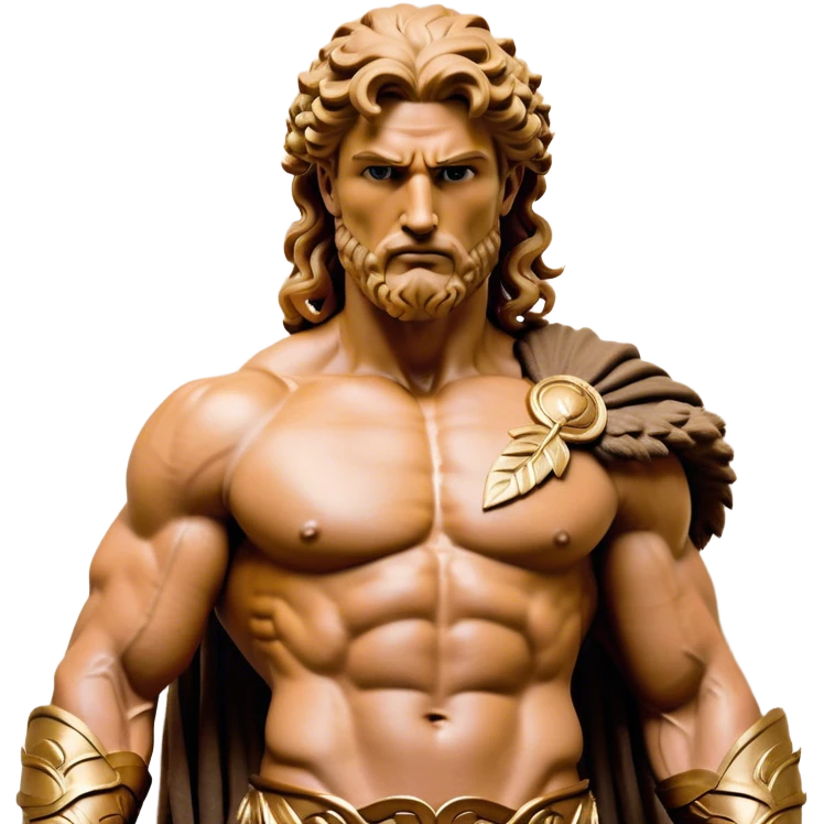 Cinematic Realistic Barbarian Hercules Portrait, depicted as a fierce Greek hero with the chiseled features of Michelangelo's David. His light tan, sculpted skin glows with timeless strength, and his thick, curly, golden brown hair cascades in wild, untamed curls reminiscent of a warrior’s mane. Instead of a flowing white robe with golden accents and a laurel wreath, he wears rugged, weathered leather and fur garments—a tattered, fur-trimmed cloak draped over broad shoulders and a simple circlet forged from iron and bone. His intense, determined eyes exude savage nobility, all rendered under dynamic natural lighting with a mythic, raw, radiant glow. emoji