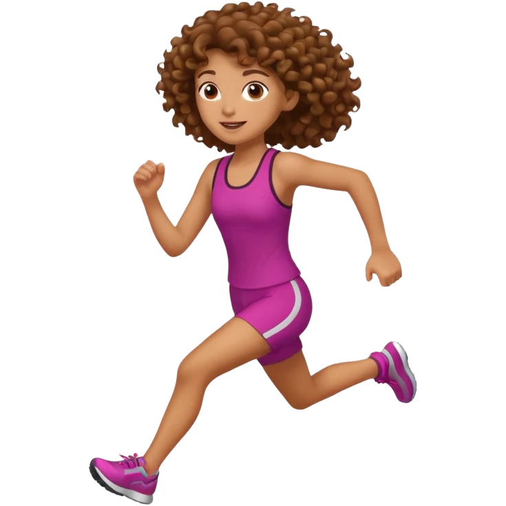 curly girl running emoji