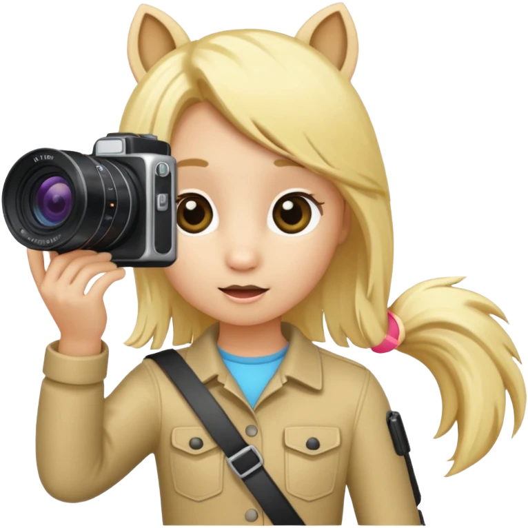 blonde pony taking photo emoji