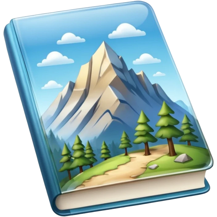 Clear Glass hiking book that shines  emoji