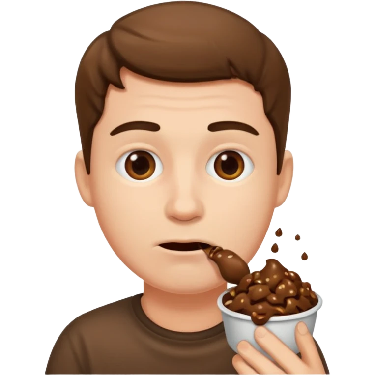 man eating poop emoji