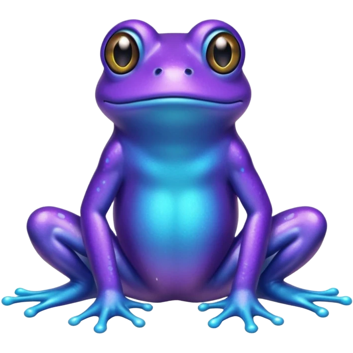 glitter purple and cian frog emoji