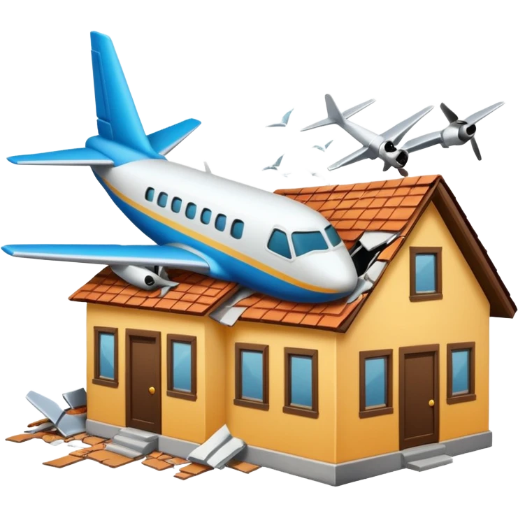 Put a plane hitting a house emoji