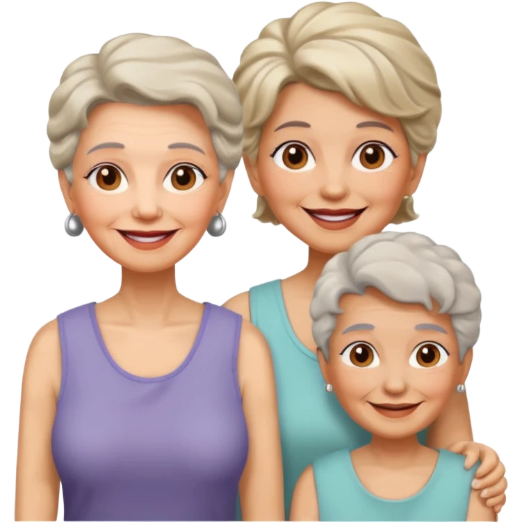 Old Women In Sleeveless, different hairs. emoji
