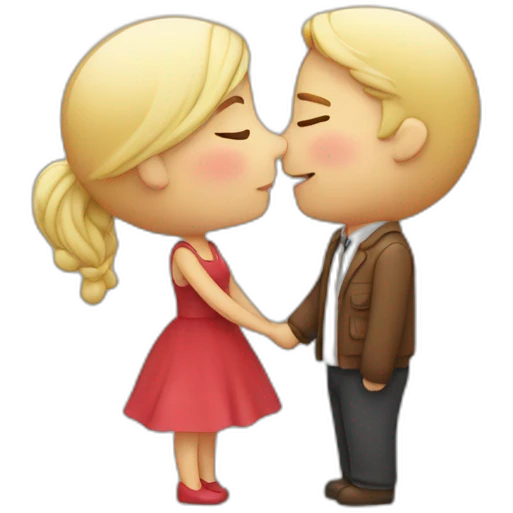 couple kissing hearts flying emoji