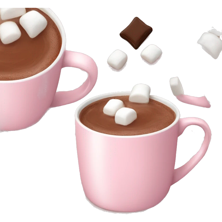 Hot chocolate with marshmallows in Pale pink mug emoji