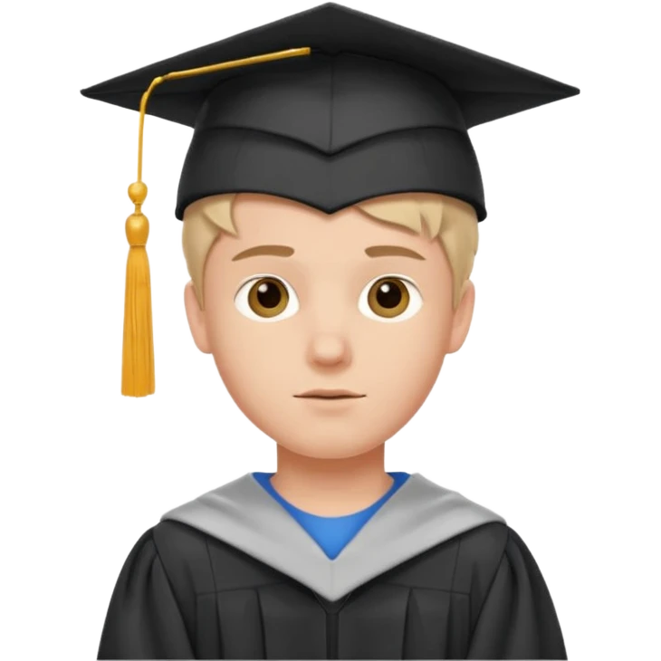 White Boy Collage Student with Student Hat on his Head emoji
