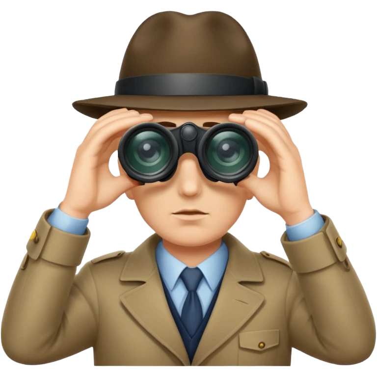 Detective peeking through binoculars emoji