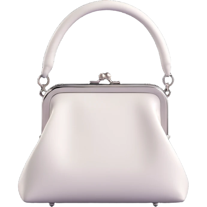 Back white gothic purse without background emoji