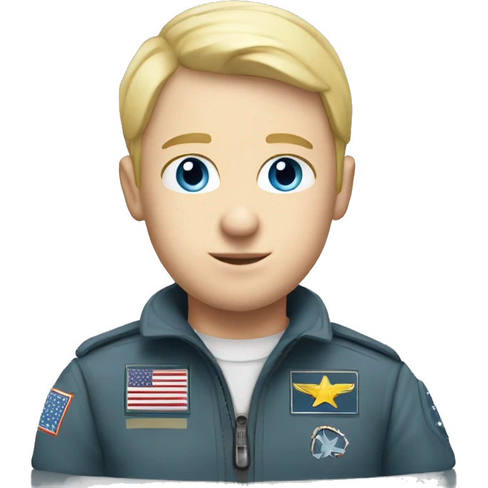 white kid with short blonde hair and blue eyes fighter pilot helmet emoji
