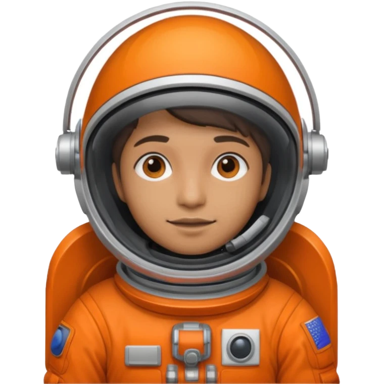 Engineer in an orange astronaut suit emoji