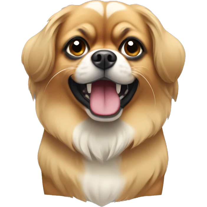 Tan Tibetan spaniel with underbite emoji