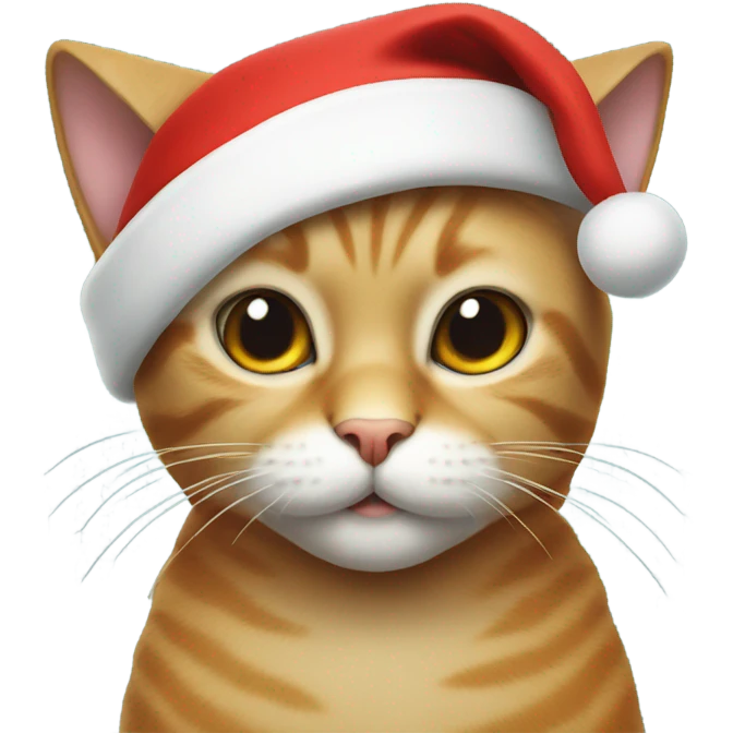 Cat wearing Santa hat emoji