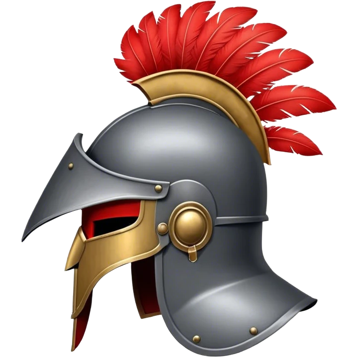 PRAEFECTUS iron grey roman helmet with red plumage  emoji