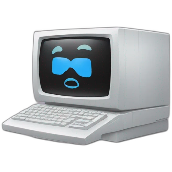 computer with MJ logo emoji