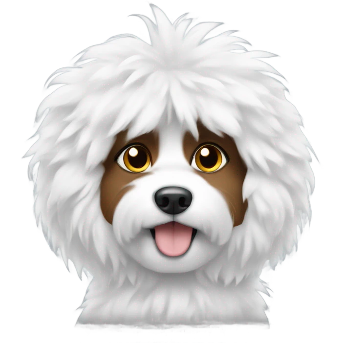 Whites fluffy. Dog emoji