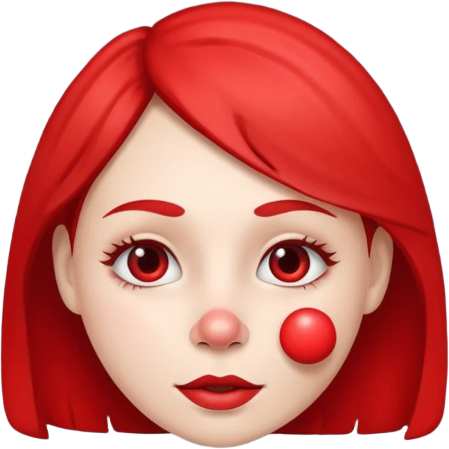 Woman with red nose emoji